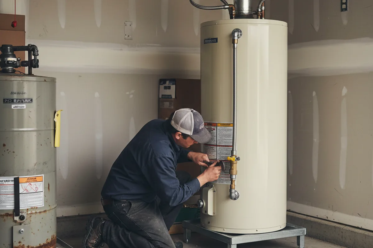 Water heater and shutoff valve replacement in Hadlyme